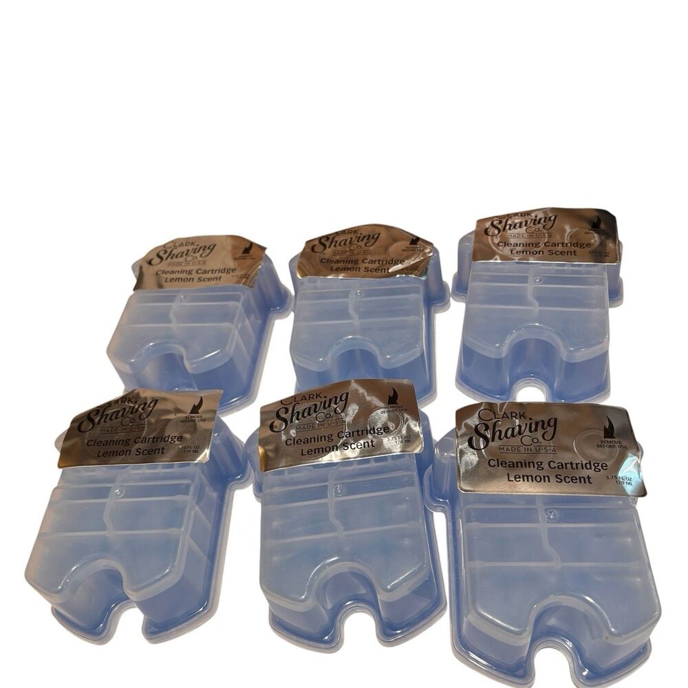 Clark Shaving Co. Lot of 6 Lemon Scent Cleaning Cartridges Braun CCR Replacement